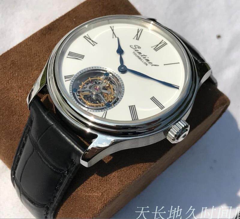 天津同轴陀飞轮818.860ST8240陀飞轮手表.美洲鳄鱼皮皮带