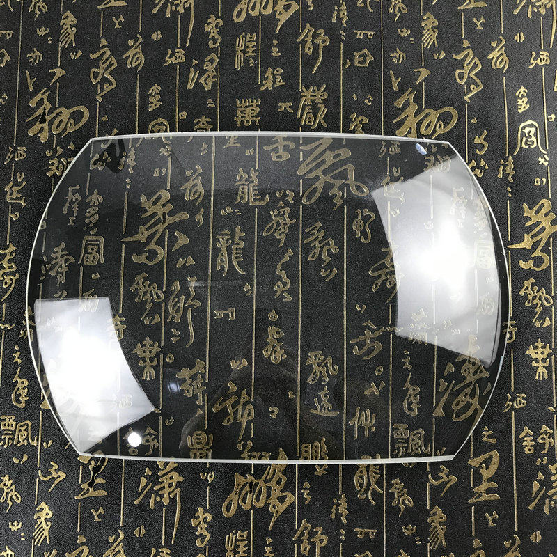 平凸高清透明放大镜片单凸面光学白玻璃聚焦凸透镜长方形5倍检验