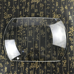 平凸高清透明放大镜片单凸面光学白玻璃聚焦凸透镜长方形5倍检验