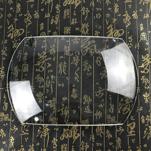 平凸高清透明放大镜片单凸面光学白玻璃聚焦凸透镜长方形5倍检验