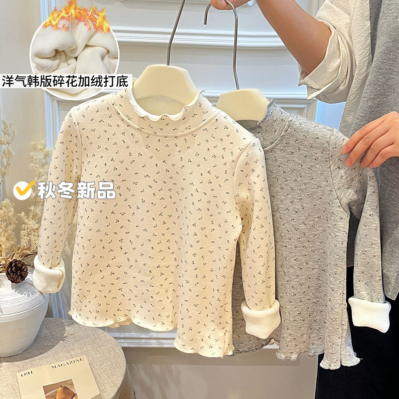 女童秋冬季新款加绒打底衫女宝宝秋季新款上衣儿童外穿卫衣童装