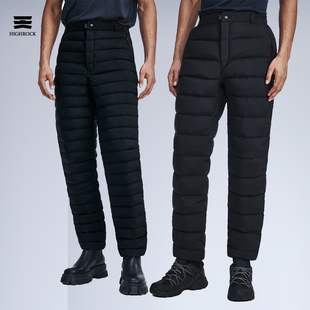 天石户外超轻羽绒裤 男女鹅绒加厚东北保暖老年高腰内外穿营地棉裤
