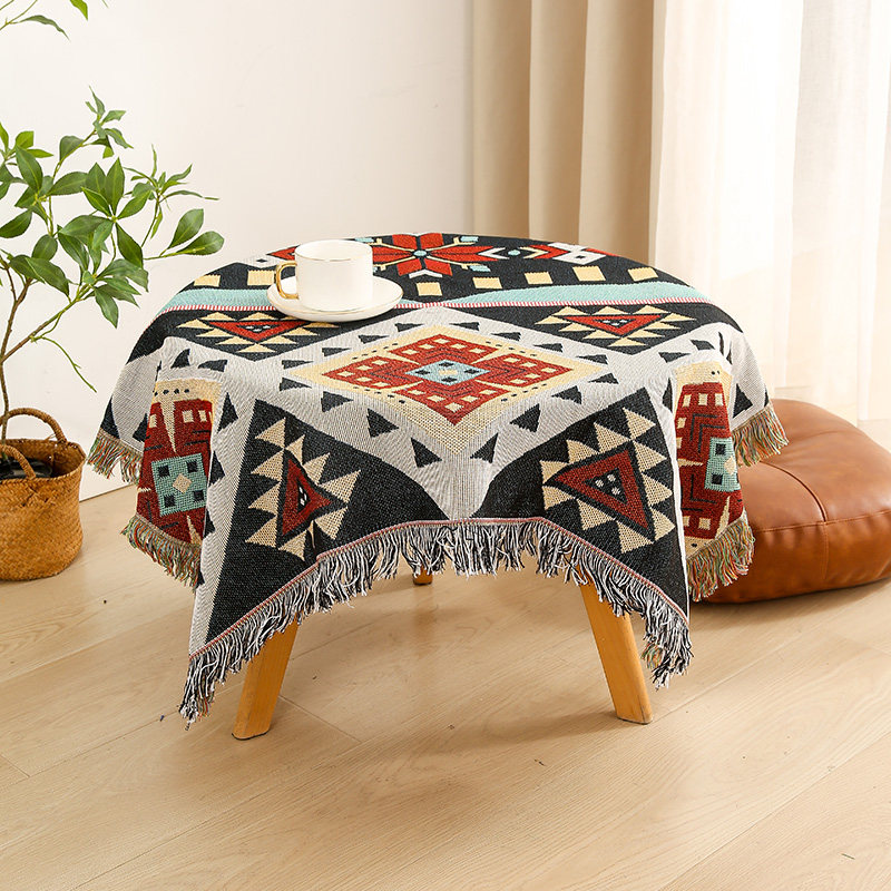 轻奢百搭时尚圆桌条桌咖啡桌电脑桌防尘布桌布盖布盖毯装饰布