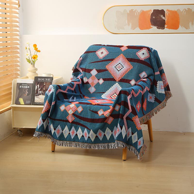波西米亚风单人沙发巾沙发毯桌布防尘布盖布盖毯装饰布露营毯