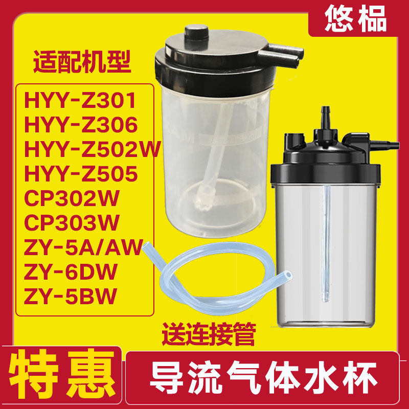 适配海尔制氧机湿化杯HYY-Z301/302/502/505配件ZY-5AW/6DW水瓶图片