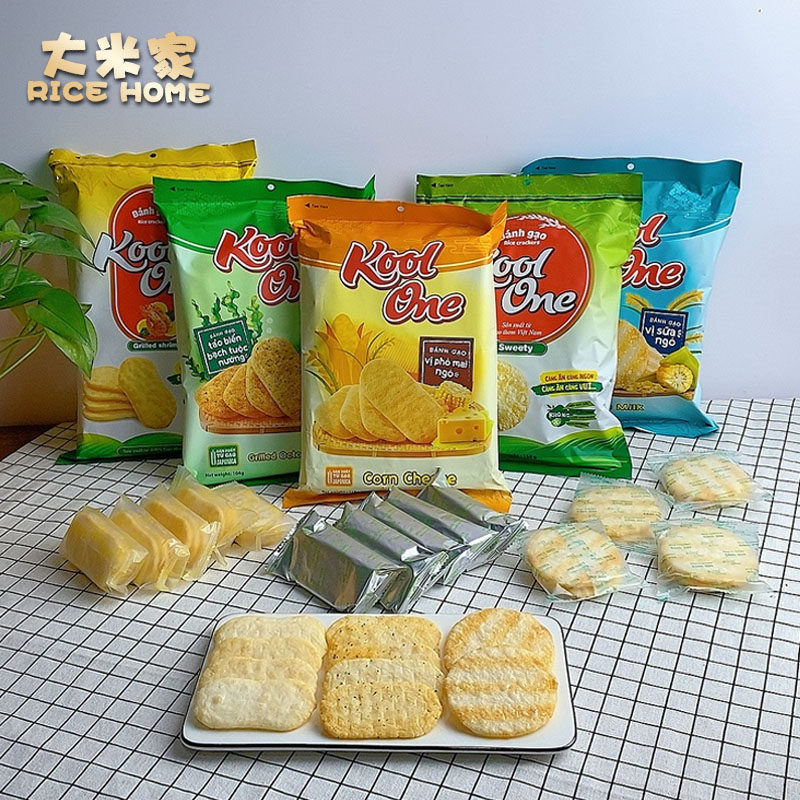 越南kool one万万仙贝虾片雪饼宝宝儿童休闲网红玉米零食饼干米饼