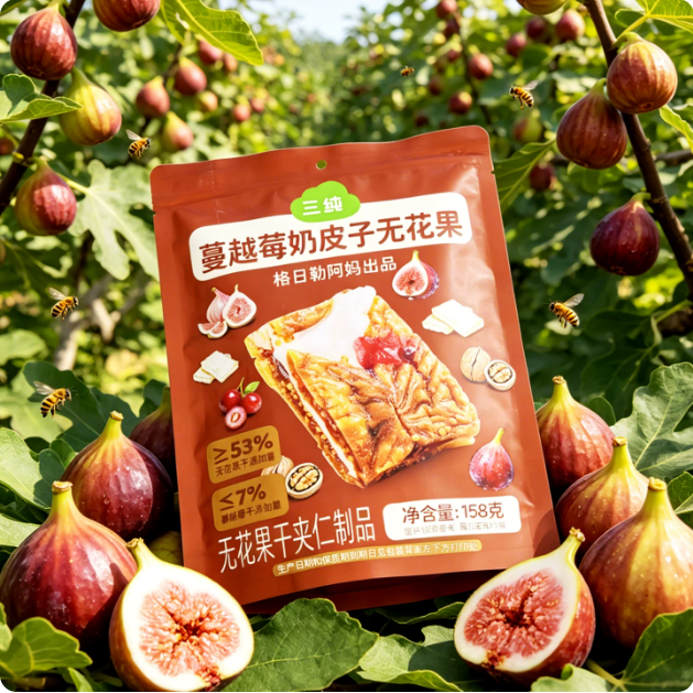 【新品】三纯蔓越莓奶皮子无花果奶派158g奶制品核桃仁夹仁零食