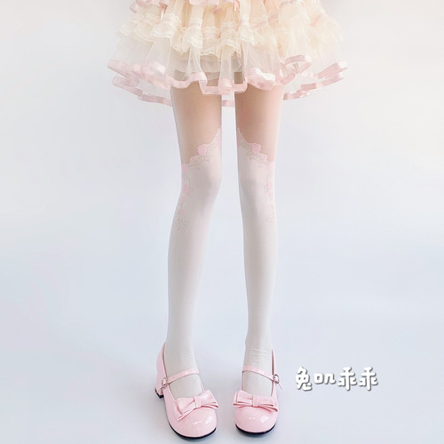 lolita甜美奶白丝袜薄款连裤袜
