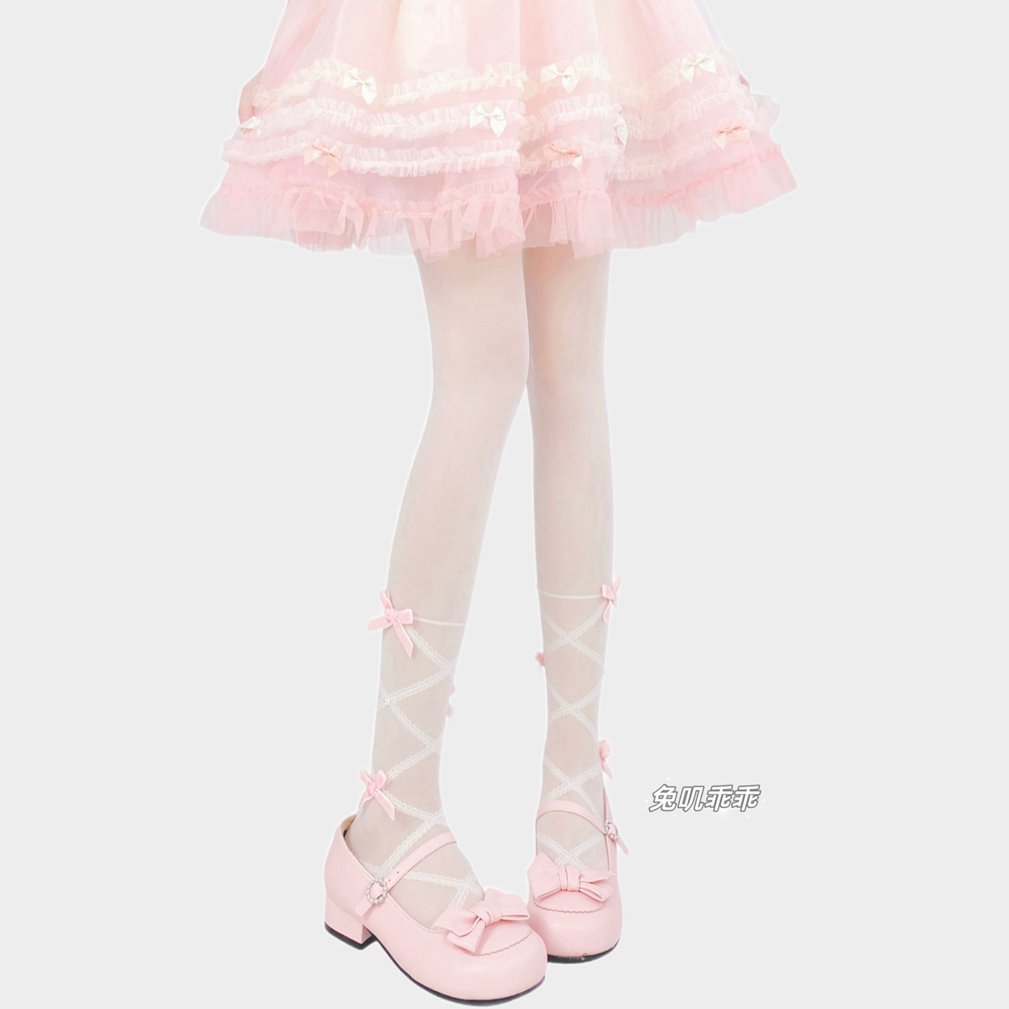 lolita蝴蝶结白色丝袜女2026秋款芭蕾风萝莉jk少女洛丽塔连裤袜子