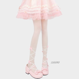 lolita蝴蝶结白色丝袜女2026秋款芭蕾风萝莉jk少女洛丽塔连裤袜子