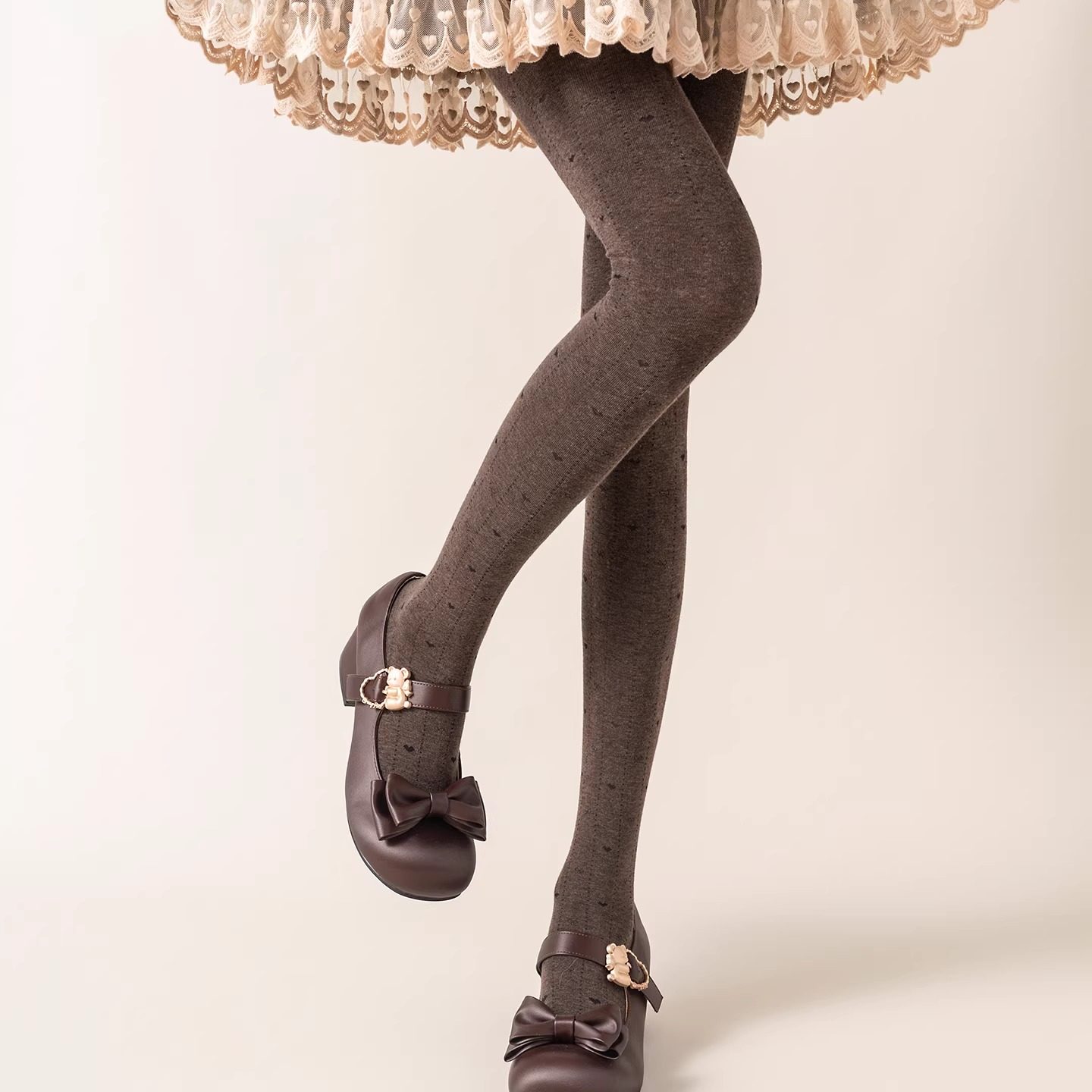 秋冬甜美lolita爱心镂空连裤袜女炒糖栗子色提拉米苏咖啡色打底袜,女士内衣/男士内衣/家居服,连裤袜/打底袜,淘宝优惠券,粉丝福利购,淘宝优惠卷