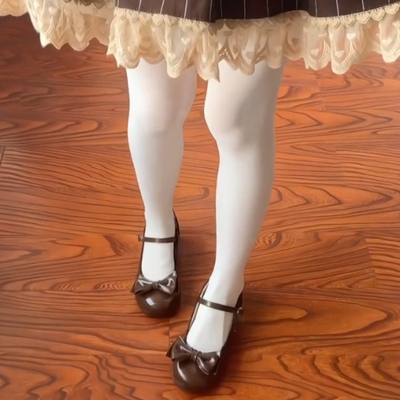 秋冬白色120d微压连裤袜女