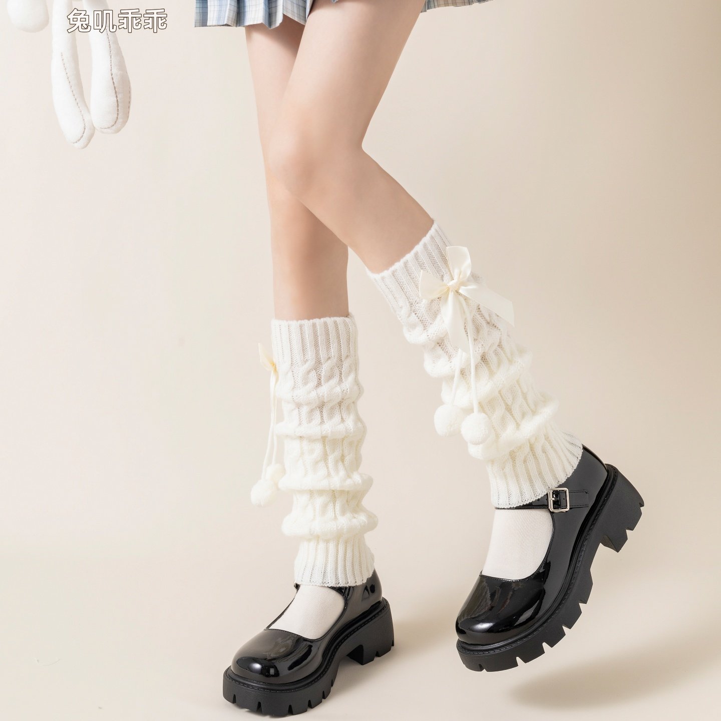 奶白堆堆袜套女秋冬可爱毛球lolita腿套甜美蝴蝶结针织保暖中筒袜,女士内衣/男士内衣/家居服,中筒袜,淘宝优惠券,粉丝福利购,淘宝优惠卷