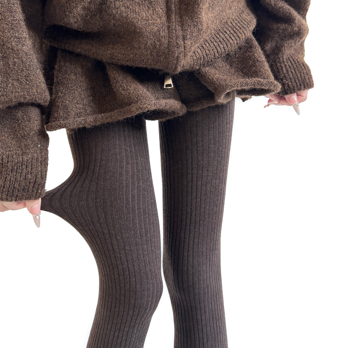 秋冬加厚羊绒踩脚连裤袜