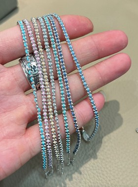 彩色链条编织手绳女轻奢小众百搭叠戴情侣手链时尚气质设计感手饰