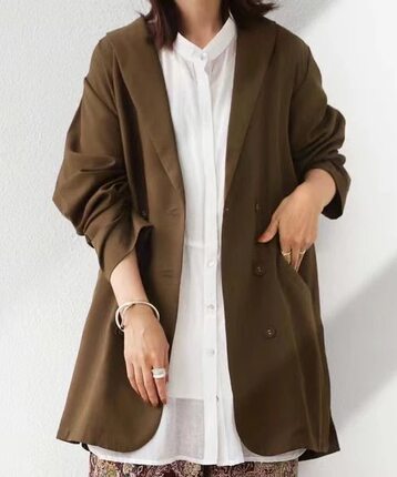外贸尾货 日系宽松休闲西装外套女
