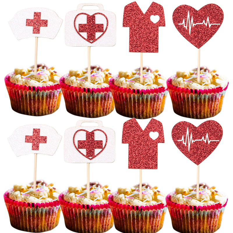 护士节蛋糕装饰插牌护士帽插件派对甜品插签