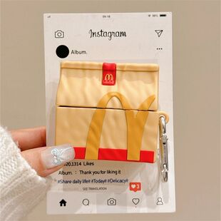 2代保护套 创意麦门M袋适用AirPodspro2新款 小众AirPods4无线蓝牙耳机壳AirPods3简约爆款