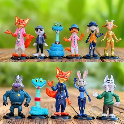 全套zootopia疯狂动物城兔子朱迪狐尼克动物公仔摆件玩偶蛋糕装饰