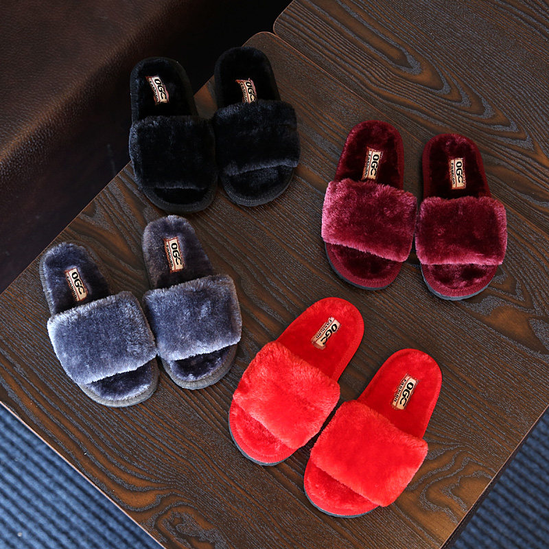 Pantoufles enfants en suède pour hiver - semelle mousse - Ref 1032099 Image 1