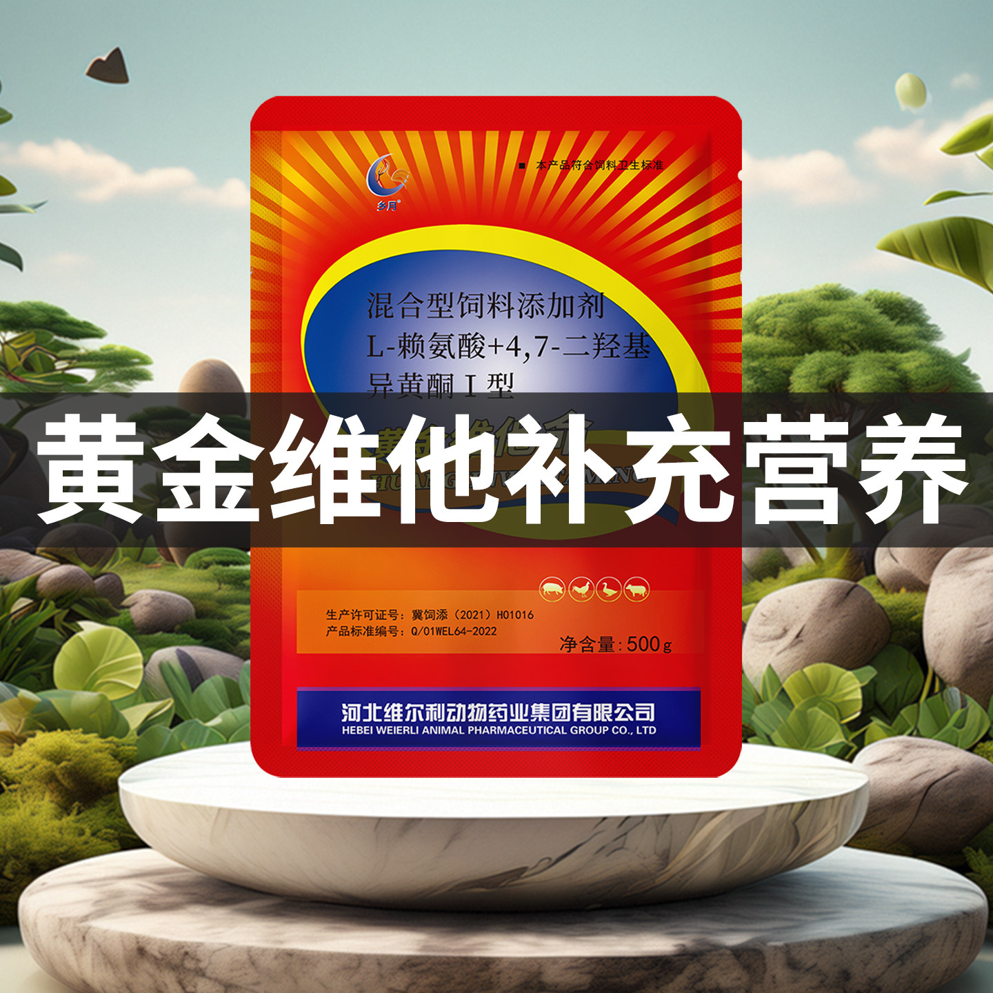 乡月动保黄金维他命活力多维兽用维生素微量元素鸡鸭鹅鸽禽用多维