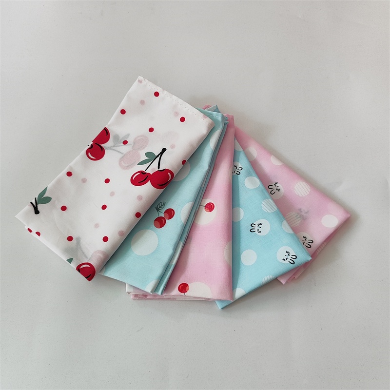 樱桃印花薄款女式随身手帕吸汗巾
