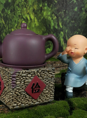 创意办公室桌面工艺品摆设送男女学生日礼物禅意小和尚摆件装饰品