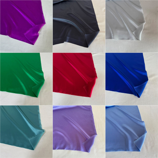 纯色真丝素绉缎布料新品桑蚕丝素色连衣裙服装里衬面料丝绸零头布