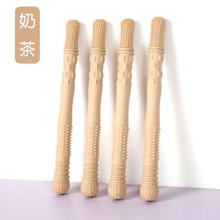 婴儿磨牙棒空心牙胶长条玩具婴儿按摩牙床食品级柔软全硅胶磨牙棒