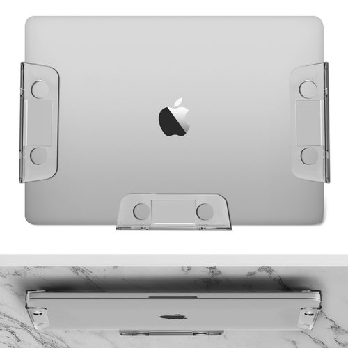 壁挂式桌下式笔记本电脑支架带亚克力胶防刮垫 MacBook平板电脑