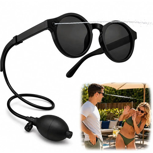 跨境新品Prank Water Glasses 趣味喷水眼镜恶作剧隐藏喷水太阳镜