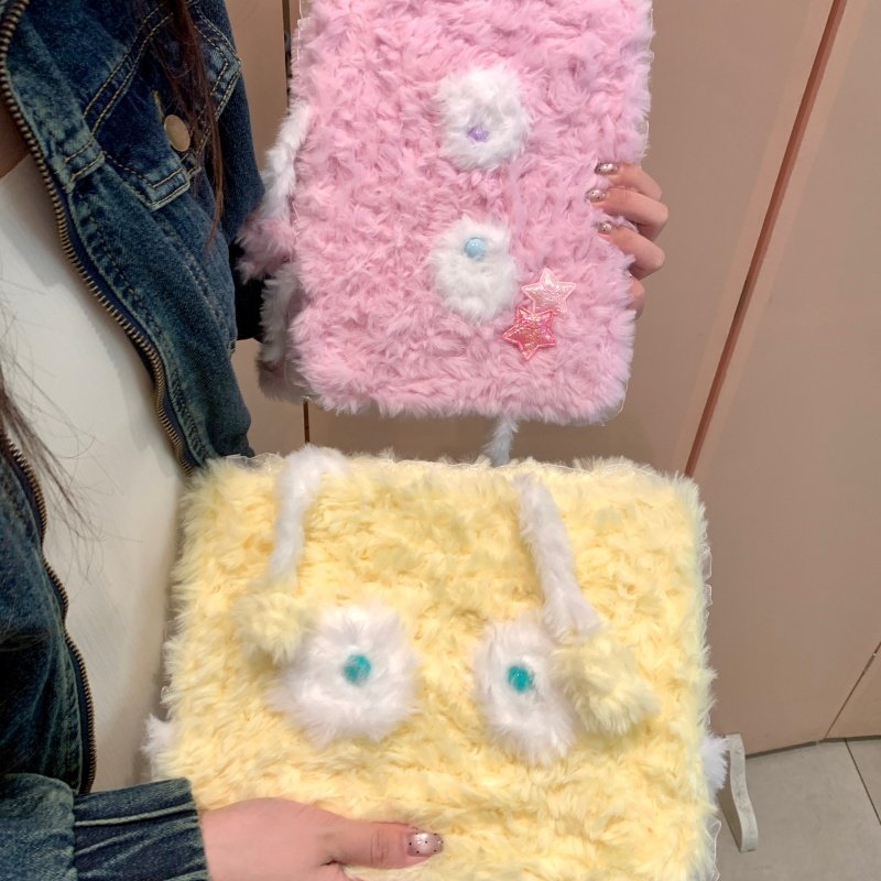 毛绒表情款适用苹果ipad10代平板保护套ipadair6旋转mini7/air5/air2防摔ipadpro时尚女款ipad11/A16保护套