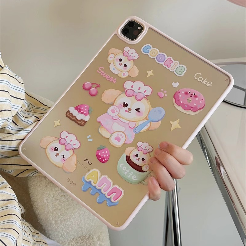 黄色奶油饼饼适用苹果ipad10代平板保护套ipadair6亚克力单壳air5/air3防摔ipadpro可爱ipad9代卡通时尚硬壳
