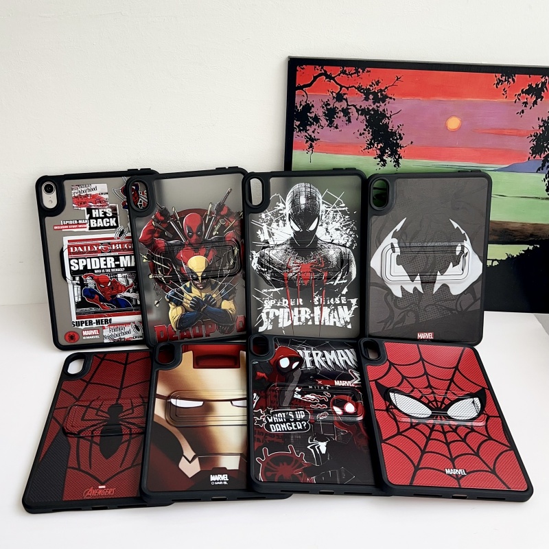 支架肤感壳漫威复仇者联盟适用苹果ipad10代平板保护套ipadair6磨砂mini7/air5防摔ipadpro2024/ipad11/air6