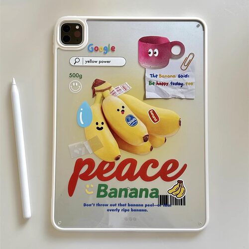 香蕉banana适用苹果ipad10代平板保护套ipadair6亚克力单壳air5/air3防摔ipadpro2018可爱ipad9卡通时尚硬壳