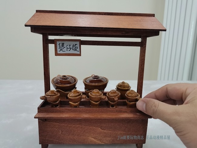 迷你仿真木质杂货摊/铺位档口场景/食玩配件模型/娃娃屋装饰摆件