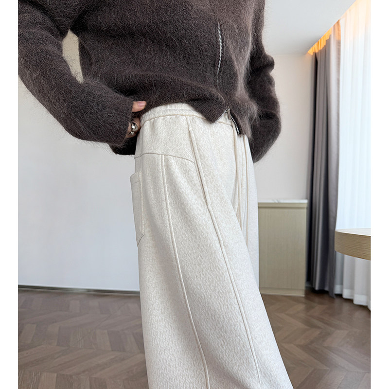 豹纹阔腿裤女秋松紧高腰复古设计感加绒加厚醋酸宽松窄版裤弯刀裤,女装/女士精品,休闲裤,淘宝优惠券,粉丝福利购,淘宝优惠卷