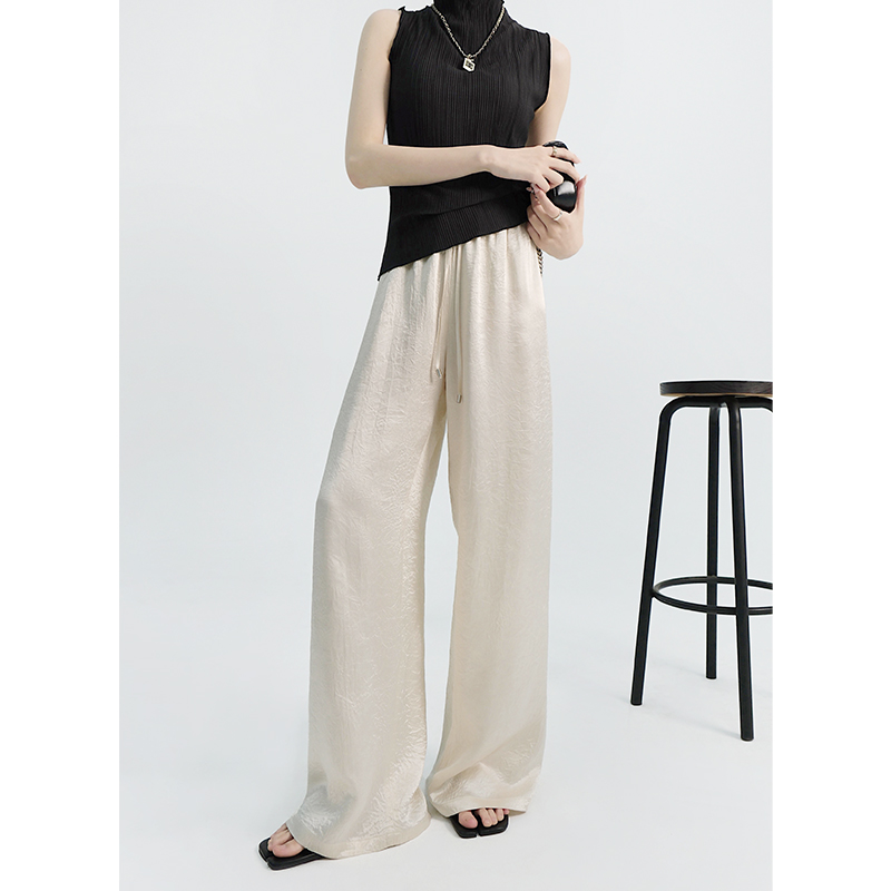 100%醋酸！缎面高端中式阔腿裤