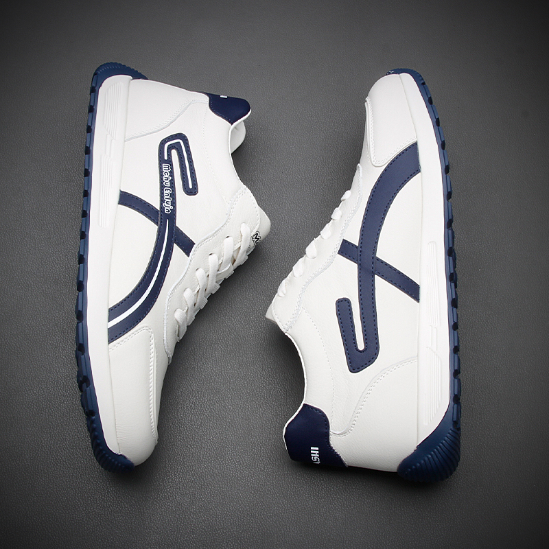 春季新款真皮高帮鞋男阿甘运动鞋