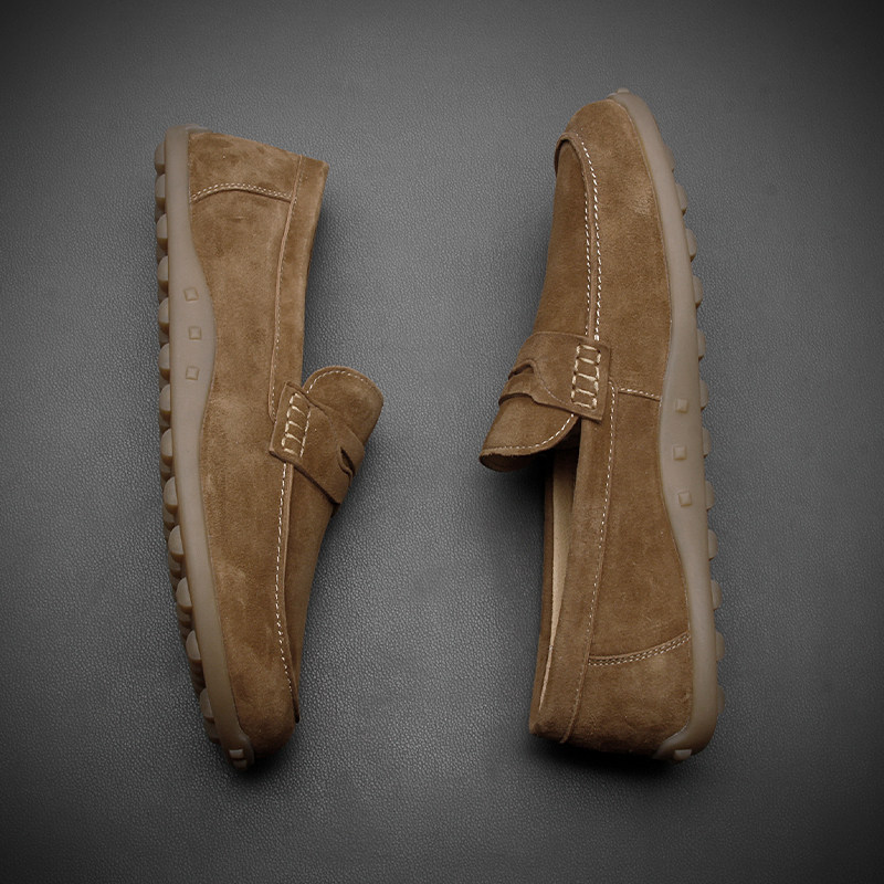 欧洲站男鞋真皮软底豆豆鞋透气百搭一脚蹬休闲鞋软面薄款乐福鞋潮,流行男鞋,休闲皮鞋,淘宝优惠券,粉丝福利购,淘宝优惠卷