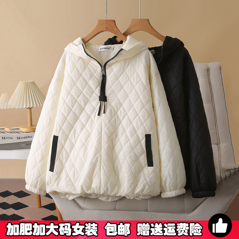 秋冬季新款大码夹棉连帽外套棉衣