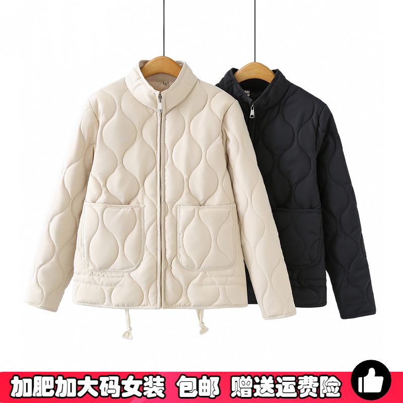 大码棉服女2025秋冬季轻薄款棉衣