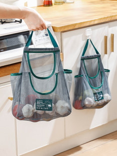 Кухня Лук -имбирь и чеснок чистый черный мешок стена подвесной лук овощной фрукты и овощи висит сумка лук имбирь Чеснок мешок строка сумка