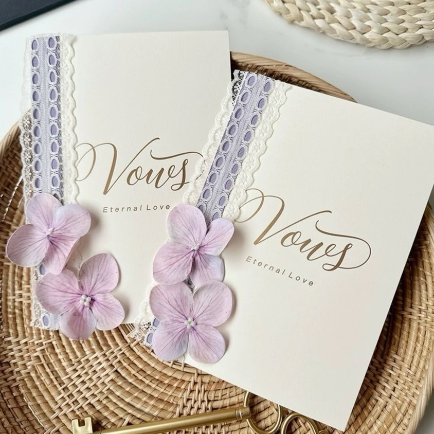 紫色高端婚礼誓言卡新娘致辞本