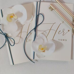 婚礼誓言卡韩式新郎宣誓致辞本新娘结婚现场发言卡创意森系蝴蝶兰