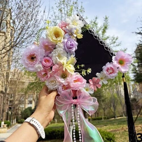 成品簪花学士帽新款大学生毕业