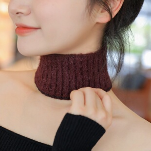 水貂绒毛线螺纹领口针织假领子围脖领套围巾护颈部装饰保暖脖套女