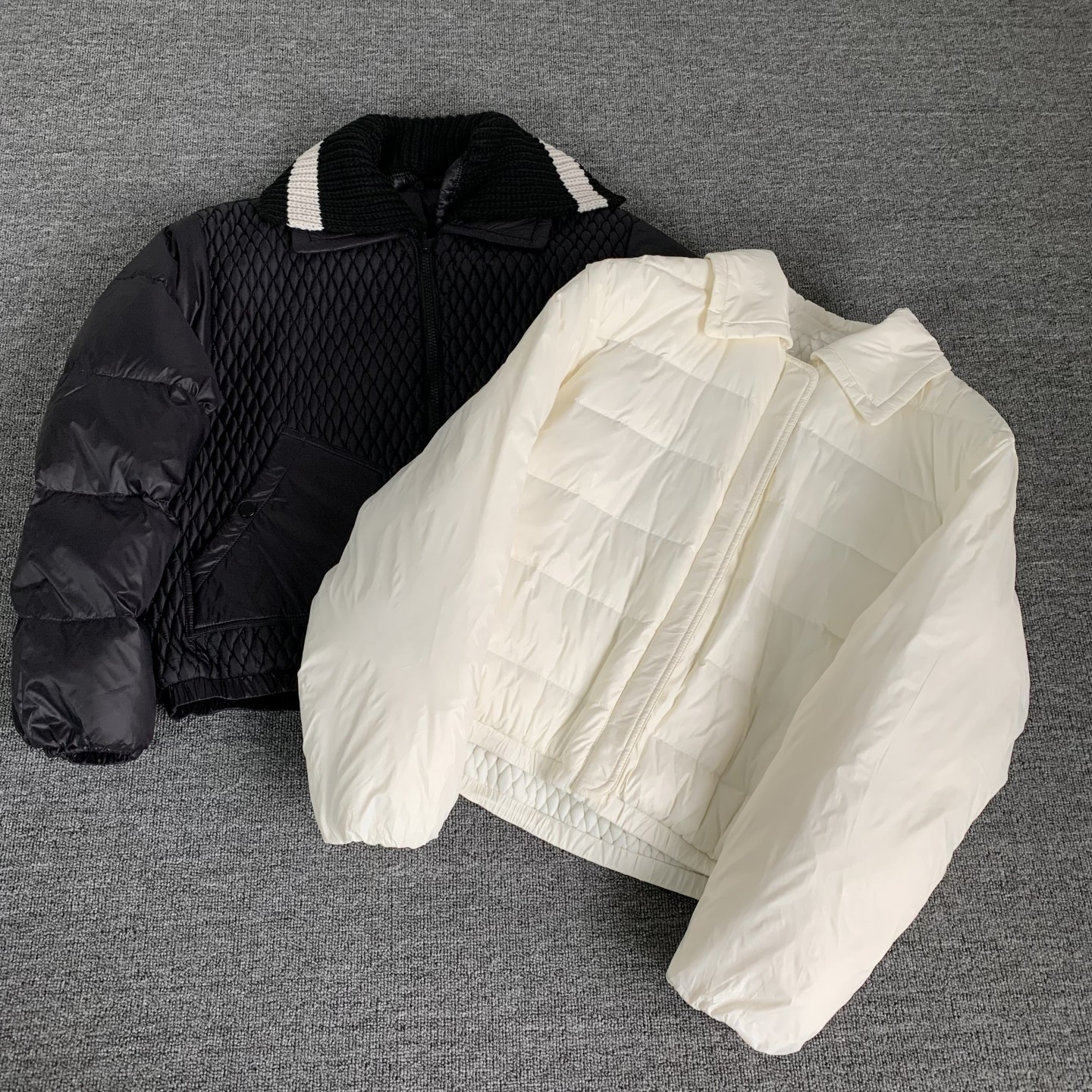 双面穿羽绒服高品质小菱形格