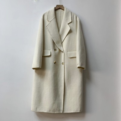 双面羊绒过膝羊毛大衣女春季新款高级感简约宽松中长款双面呢外套
