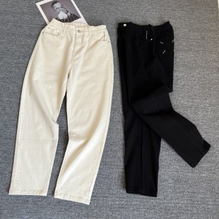 香蕉裤 高腰显瘦百搭老爹裤 休闲裤 新款 女春季 半松紧腰高弹力牛仔裤